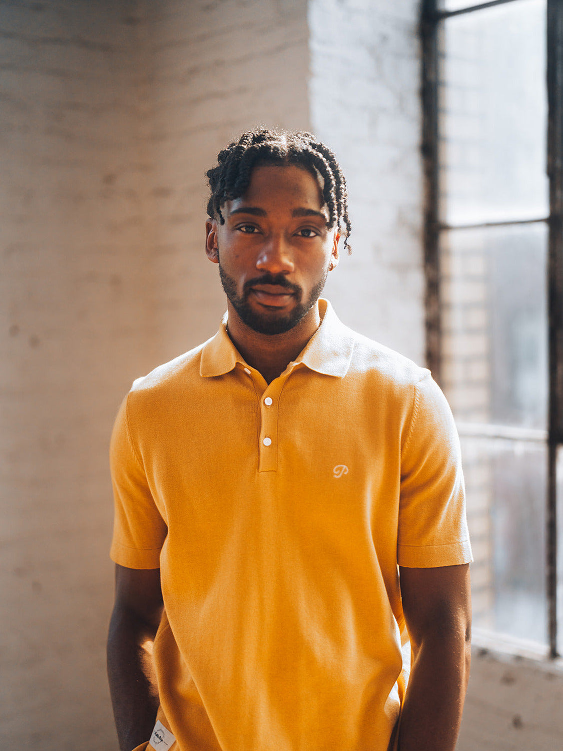 Public Athlete Knit Polo (Ochre)