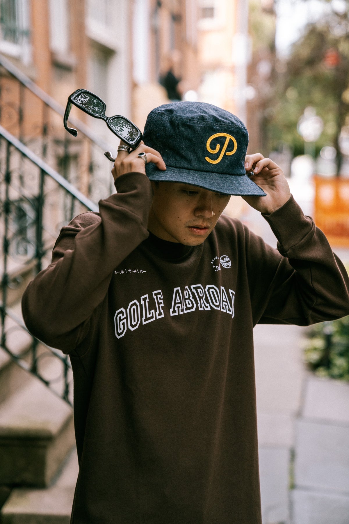 AKASHI-KAMA x Golf Abroad Long Sleeve Mock (Coffee)