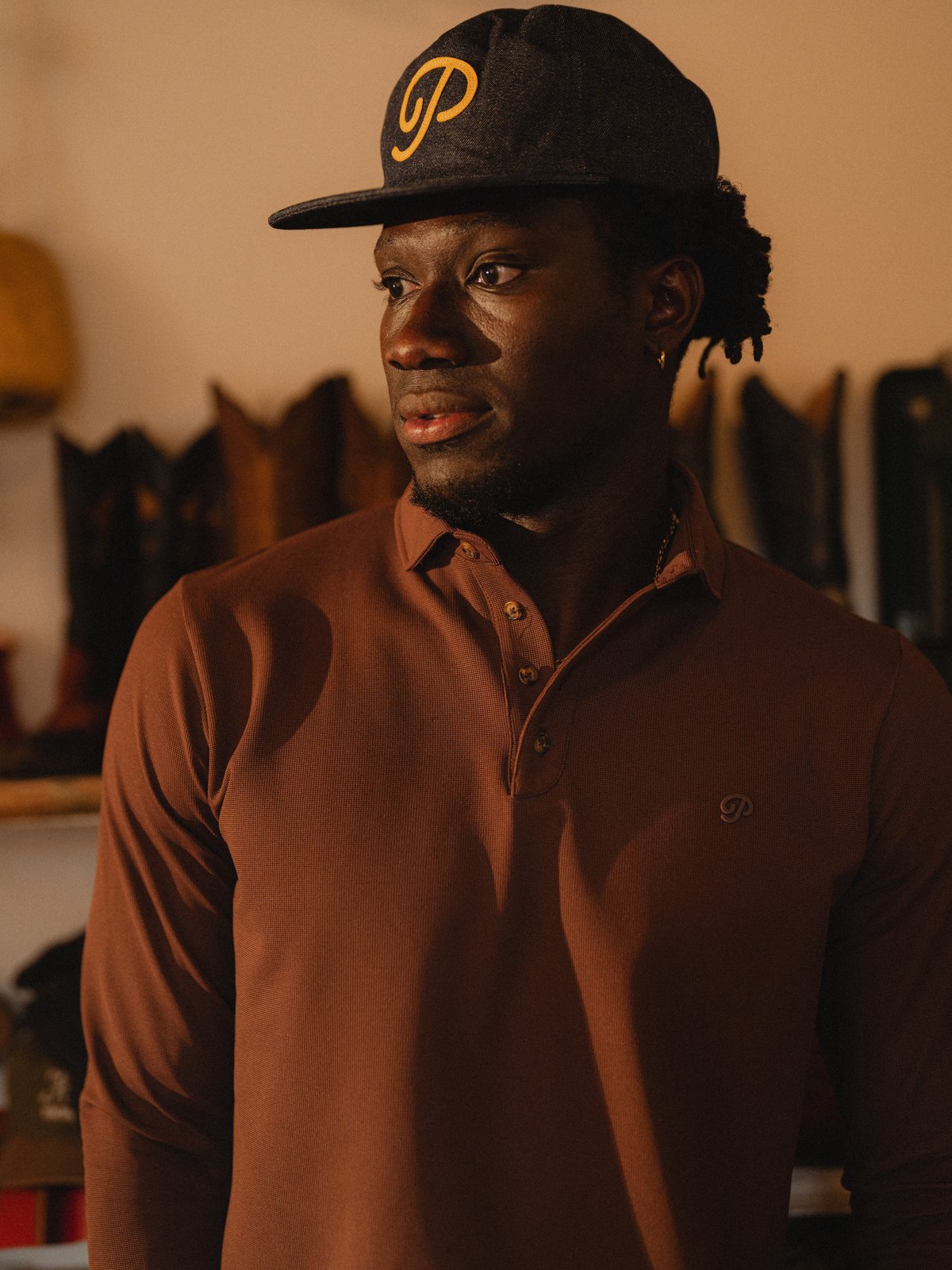 Triborough Waffle Knit Polo (Coffee)
