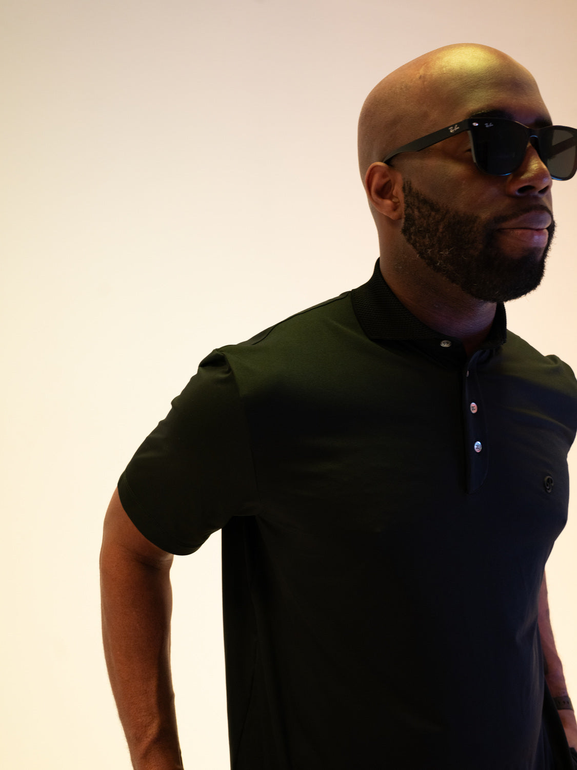 Public Athlete Tonal Polo (Black) — lifestyle