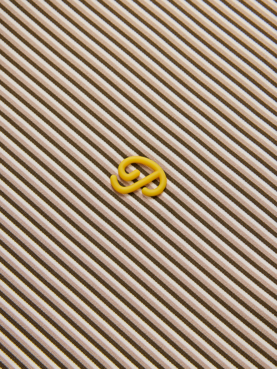 Public Athlete Striped Polo (Olive/Cream)