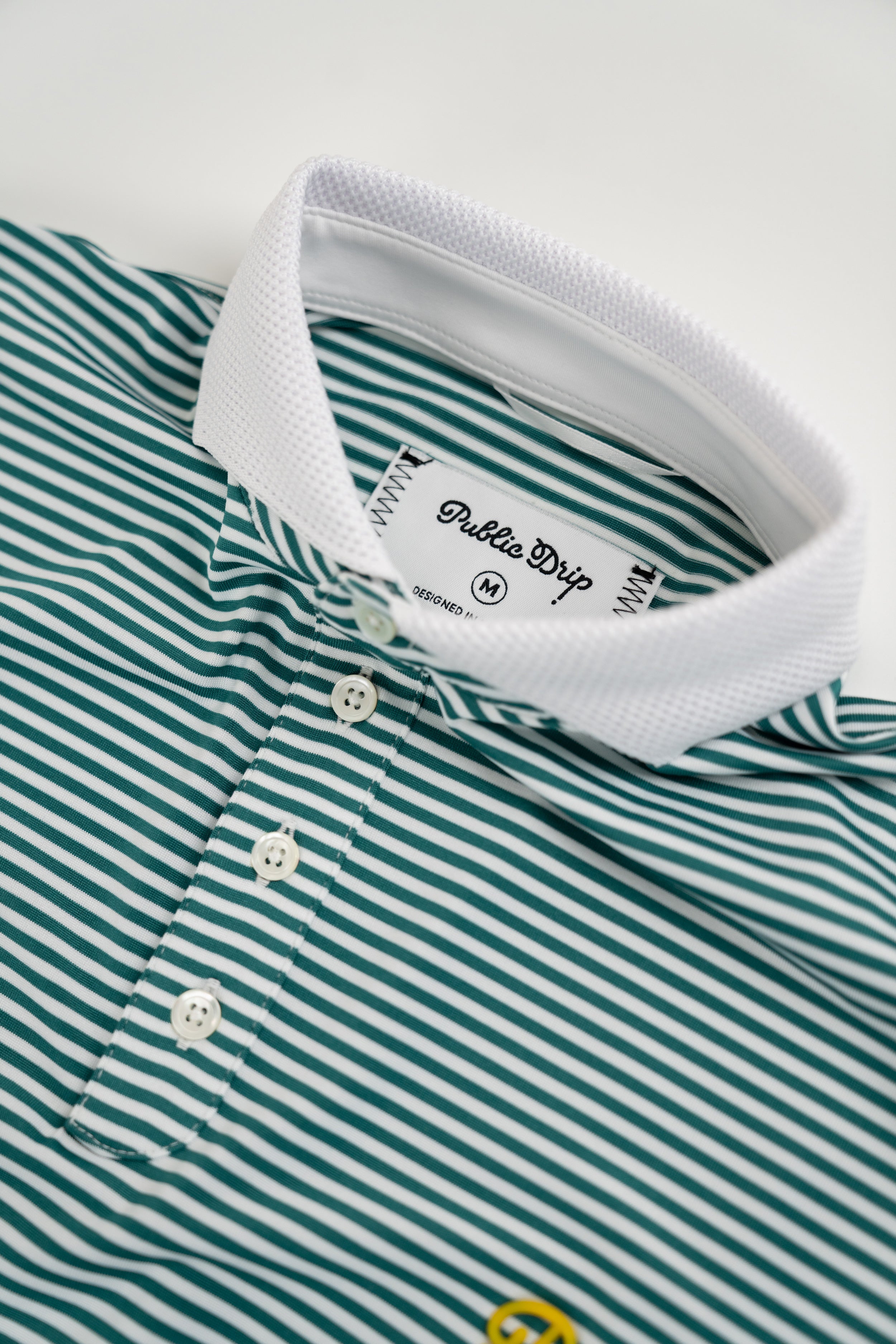 Public Athlete Striped Polo (Green/White)
