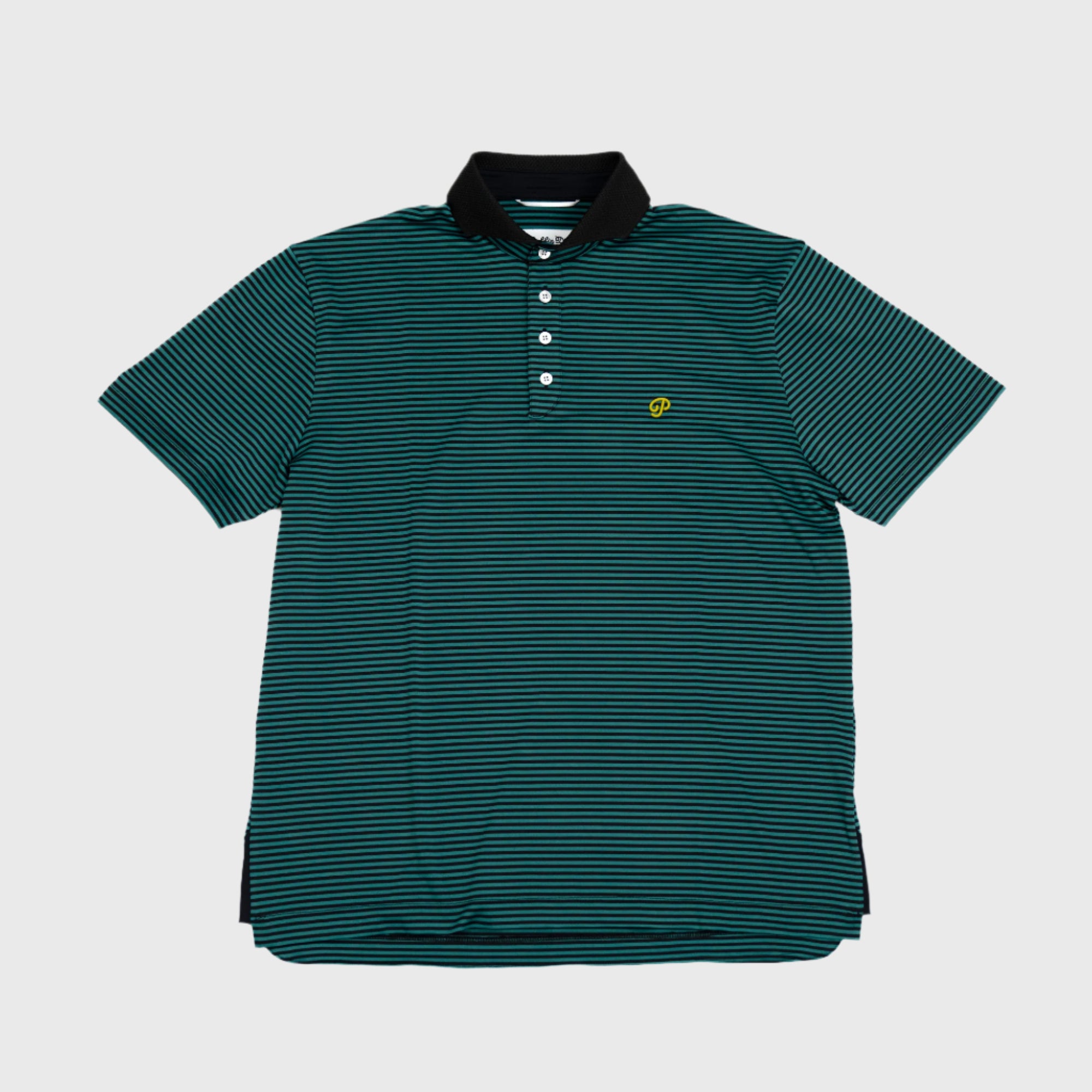 Public Athlete Striped Polo (Green/Black)