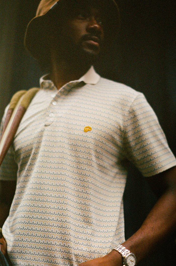Public Drip Public Athlete Striped Polo - Olive/Cream main image 0