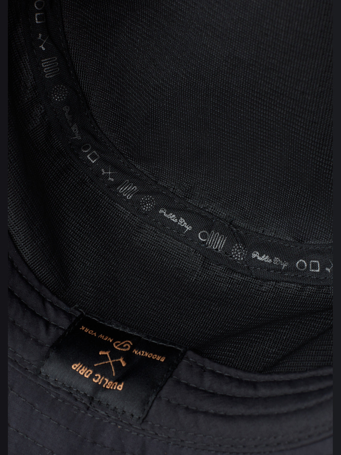 "P" Script Nylon Bucket Hat (Black)