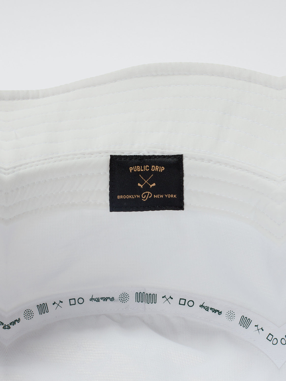 "P" Script Nylon Bucket Hat (White)