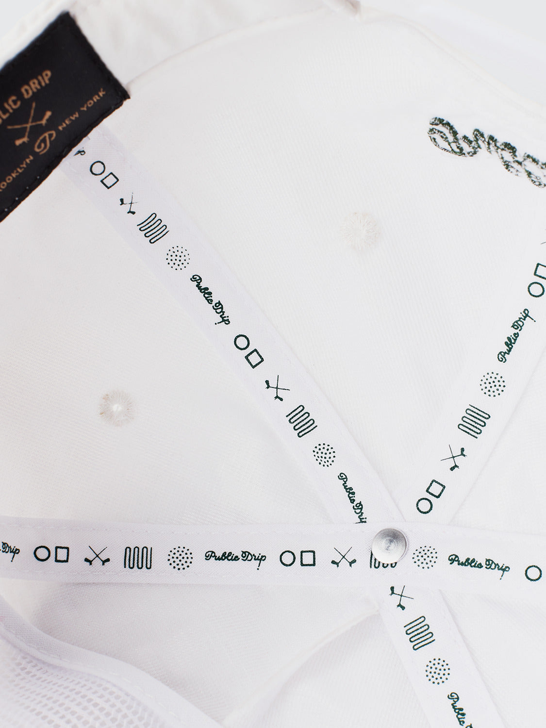 "P" Script Nylon Snapback (White)