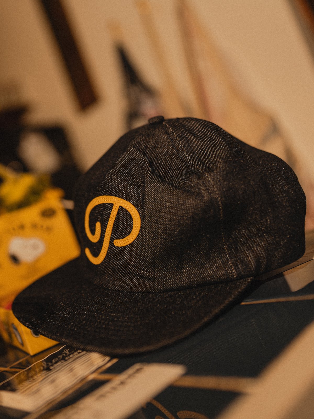 "P" Script Denim Snapback (Indigo)