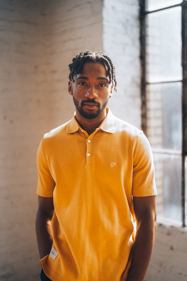 Public Athlete Knit Polo (Ochre)