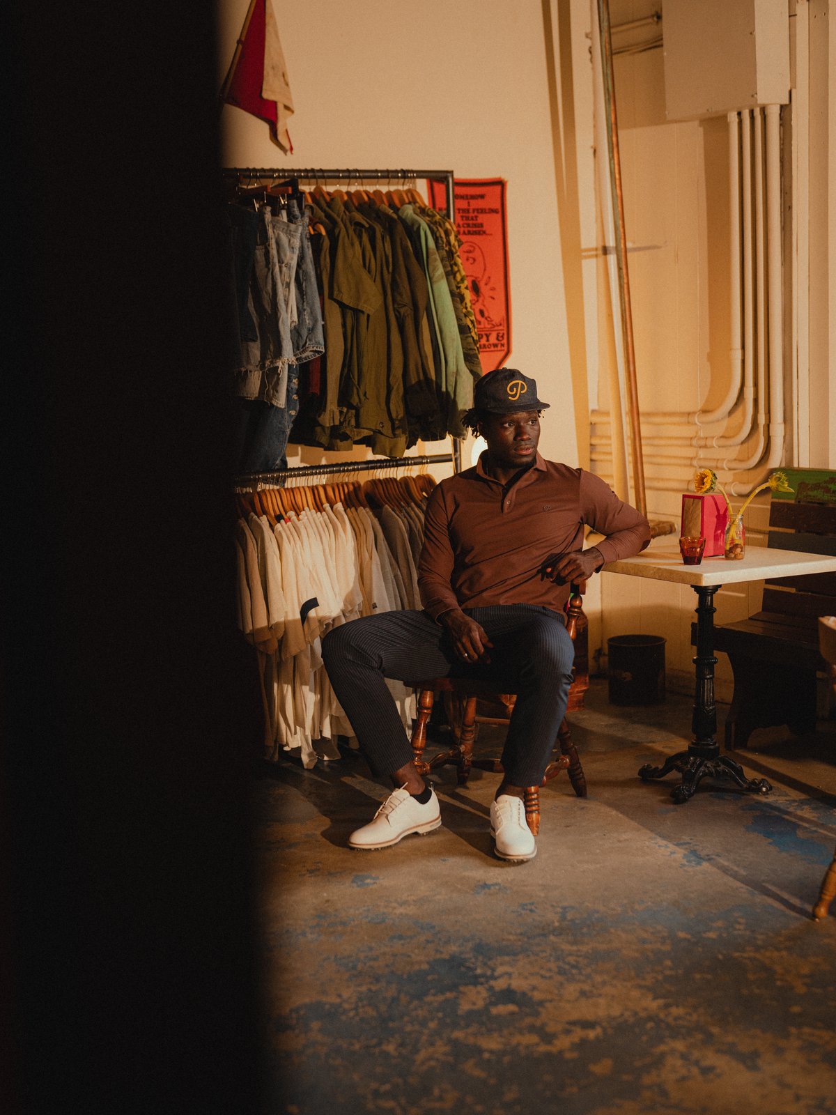 Triborough Waffle Knit Polo (Coffee)
