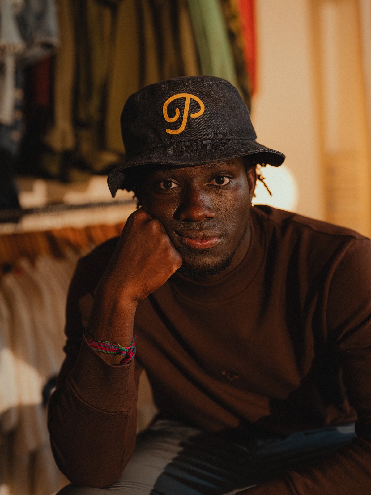"P" Script Denim Bucket (Indigo)