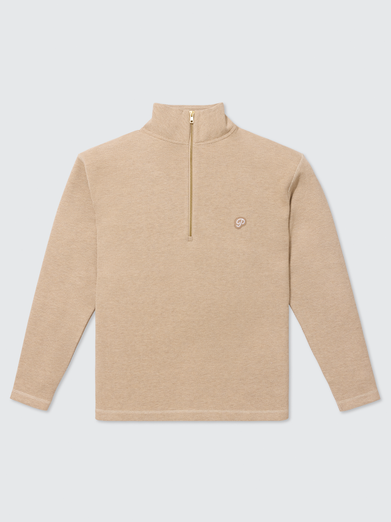 The Herringbone Half Zip (Cream)