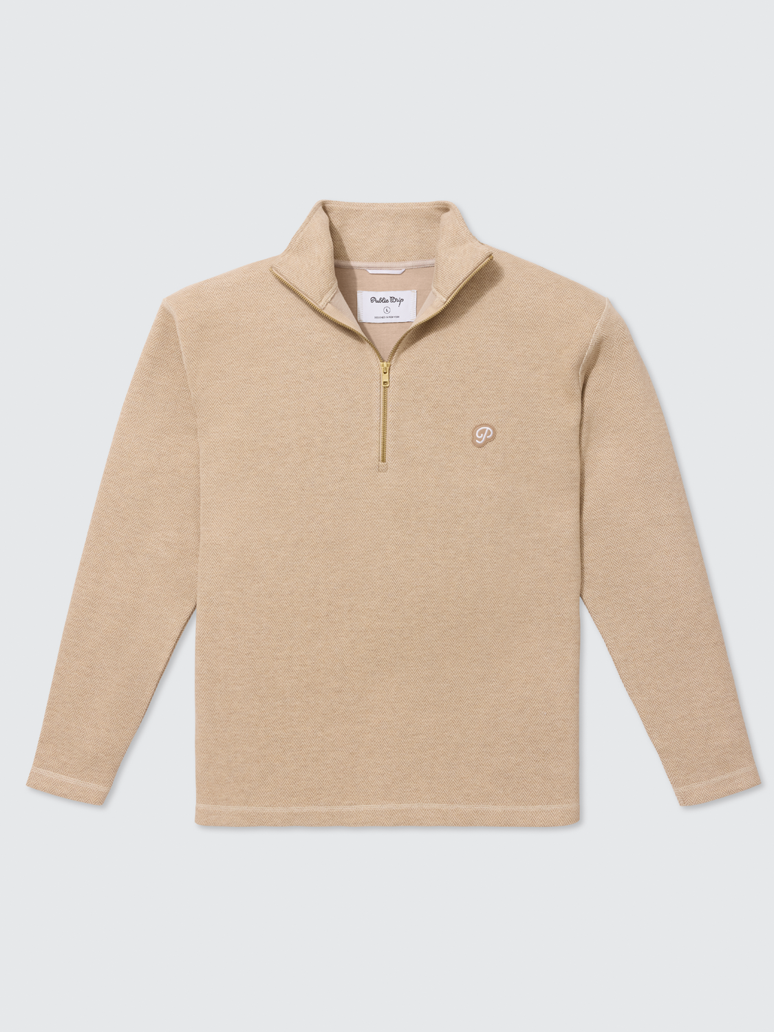 The Herringbone Half Zip (Cream)