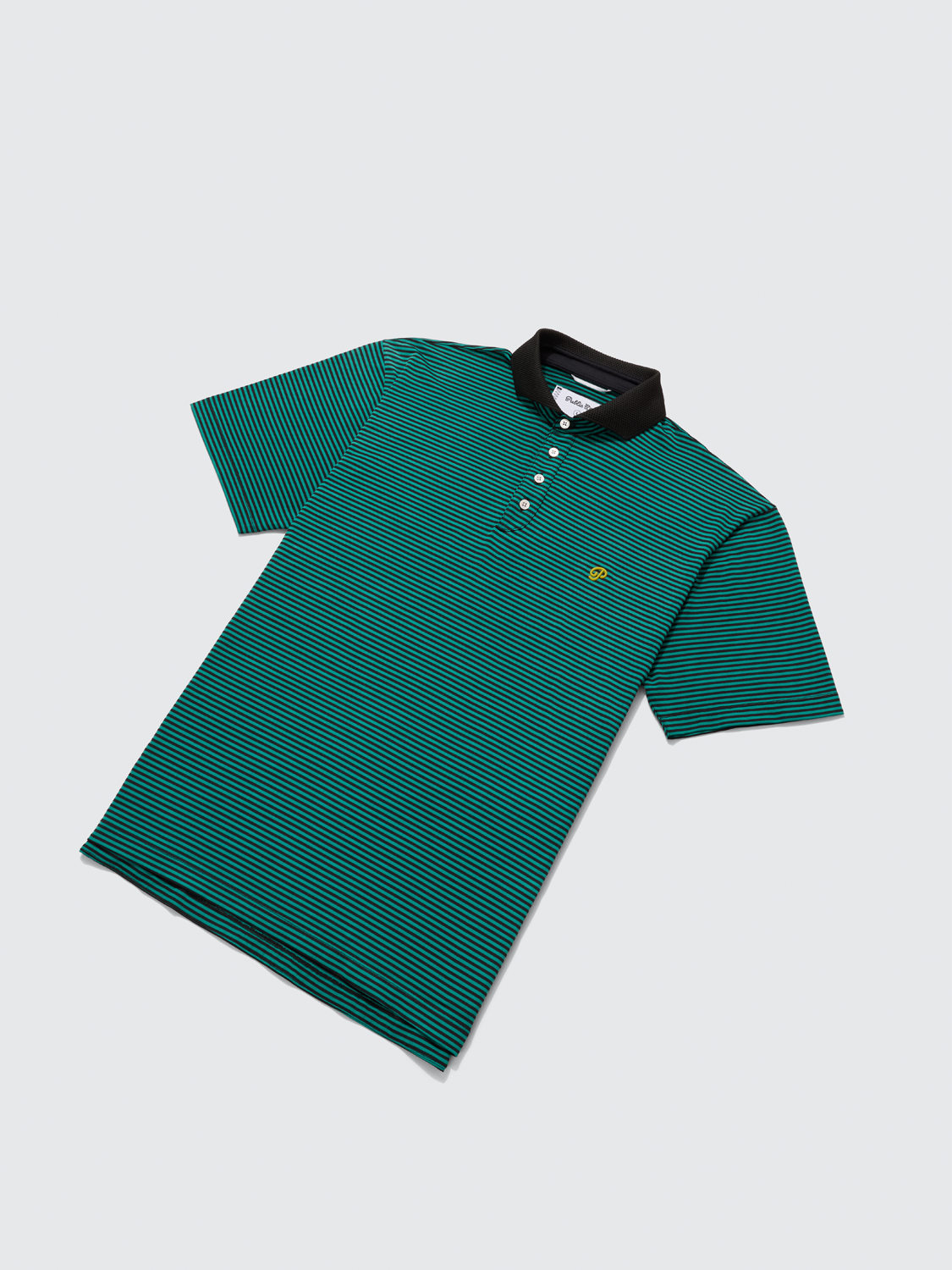 Public Athlete Striped Polo (Green/Black)