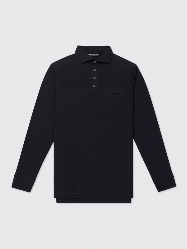 Triborough Waffle Knit Polo (Navy)