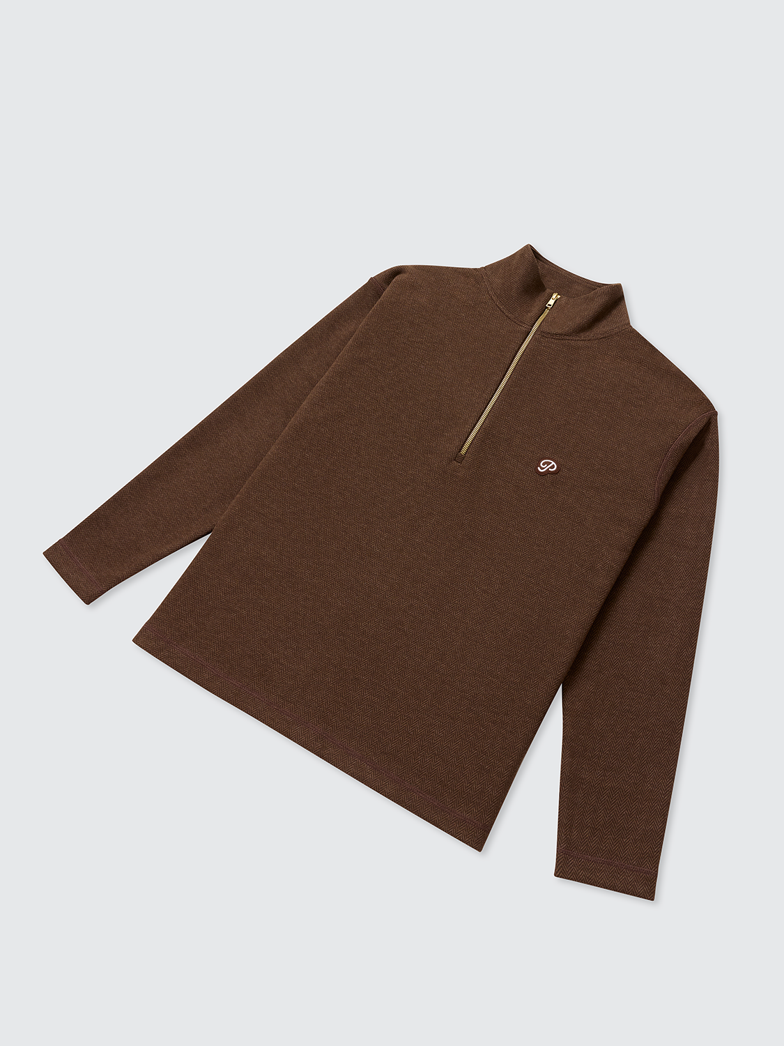 The Herringbone Half Zip (Coffee)