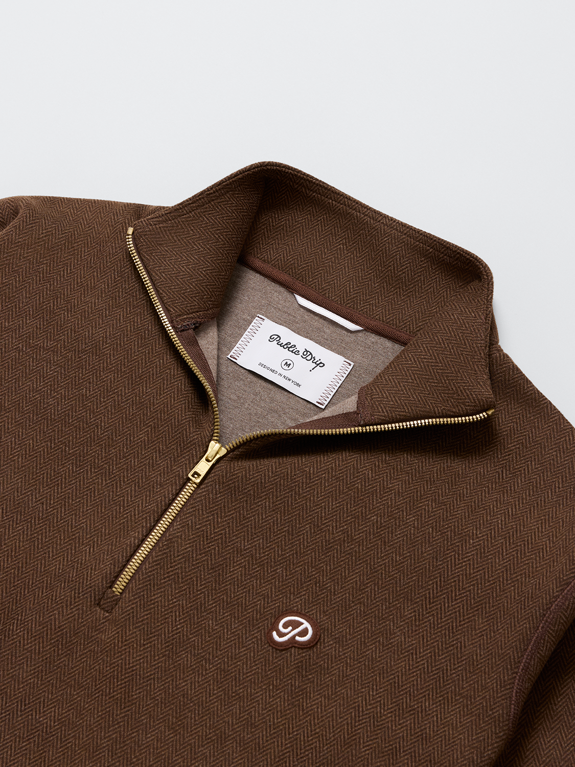 The Herringbone Half Zip (Coffee)