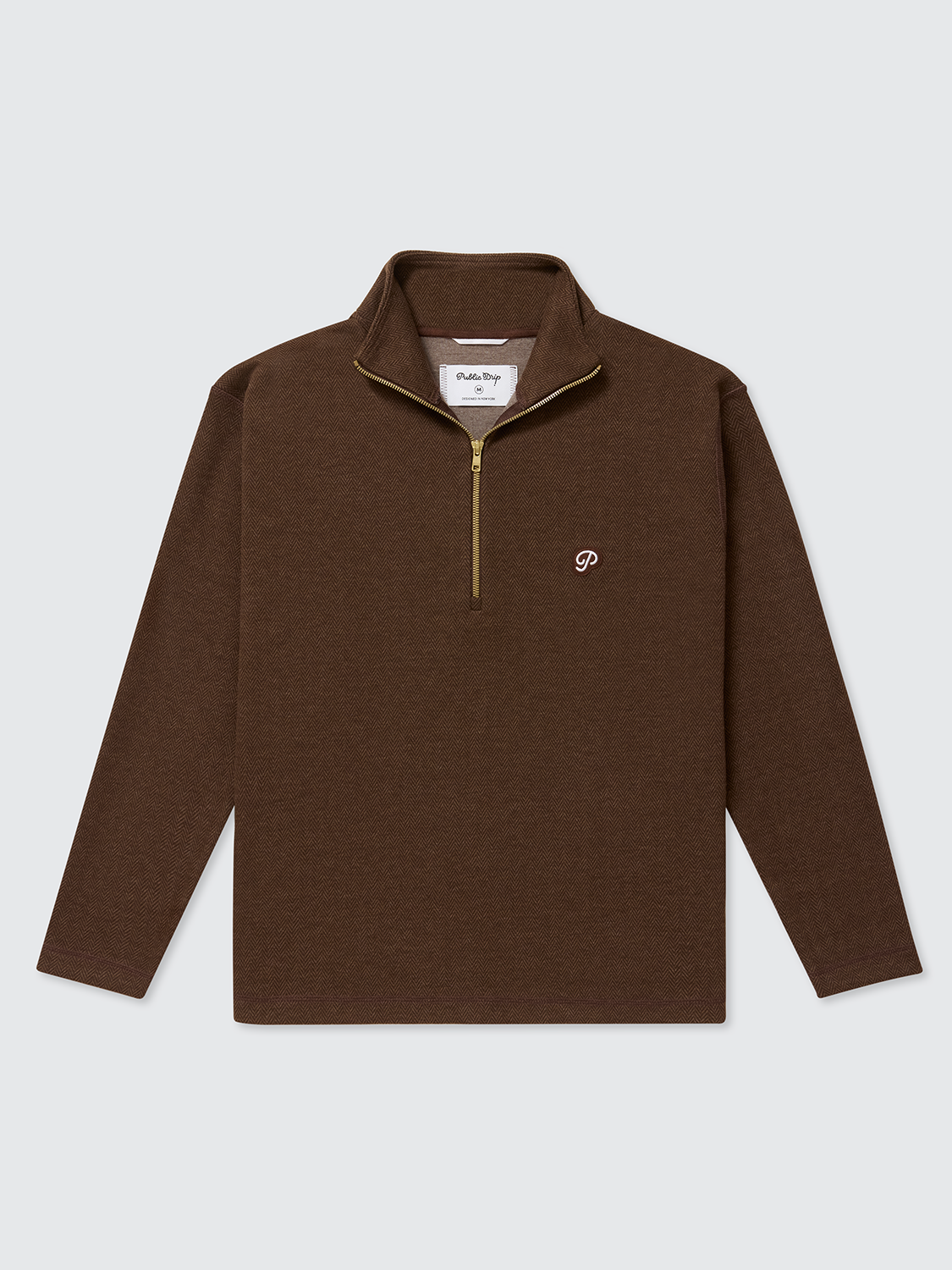 The Herringbone Half Zip (Coffee)