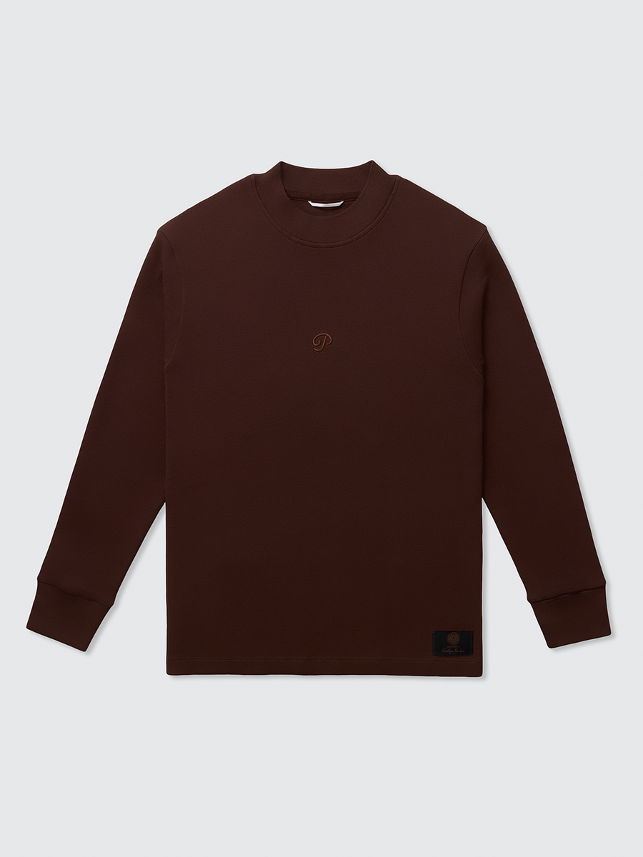 Public Athlete Long Sleeve Mock (Coffee)