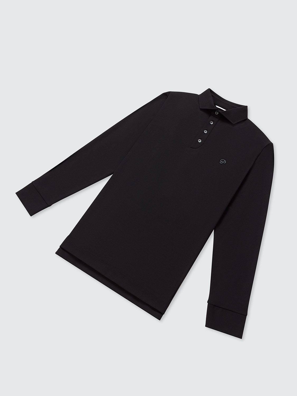 Triborough Waffle Knit Polo (Black)