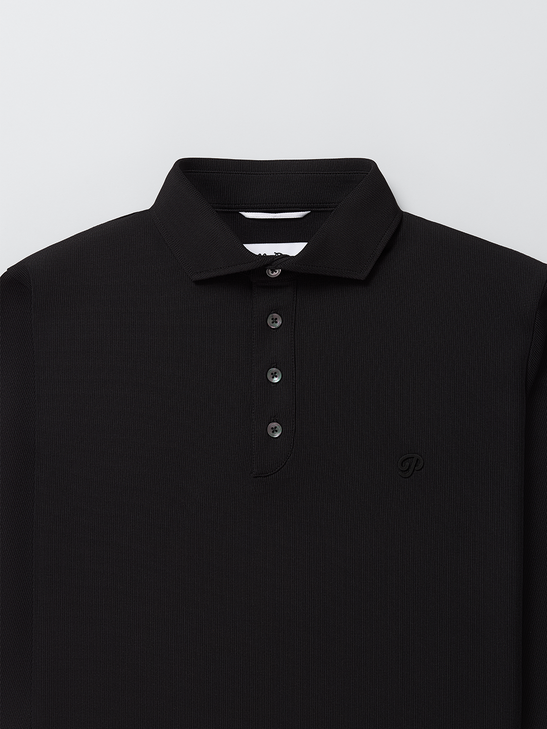 Triborough Waffle Knit Polo (Black)
