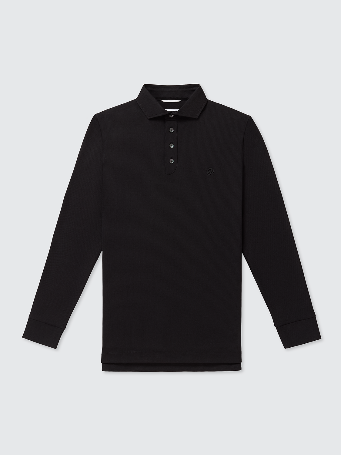 Triborough Waffle Knit Polo (Black)