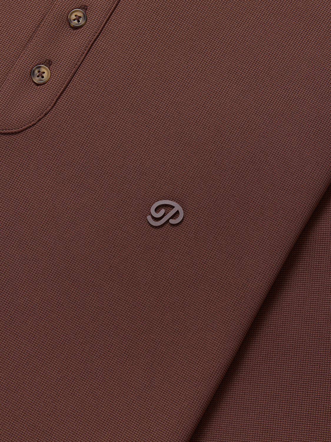 Triborough Waffle Knit Polo (Coffee)
