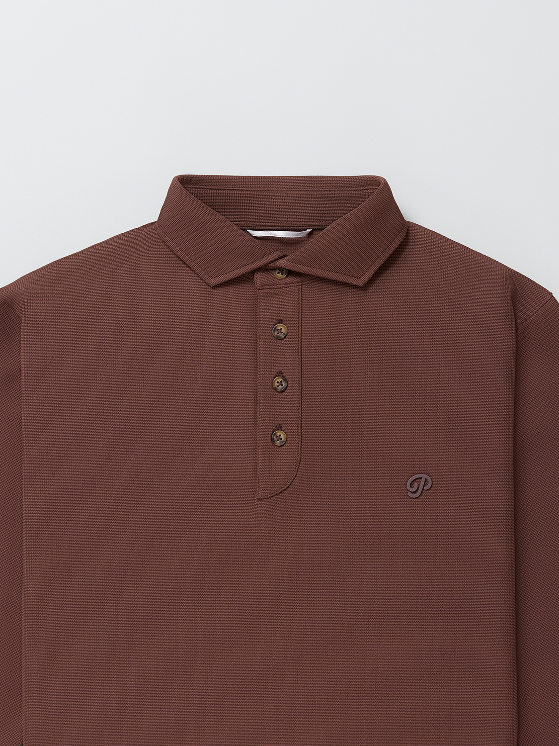 Triborough Waffle Knit Polo (Coffee)
