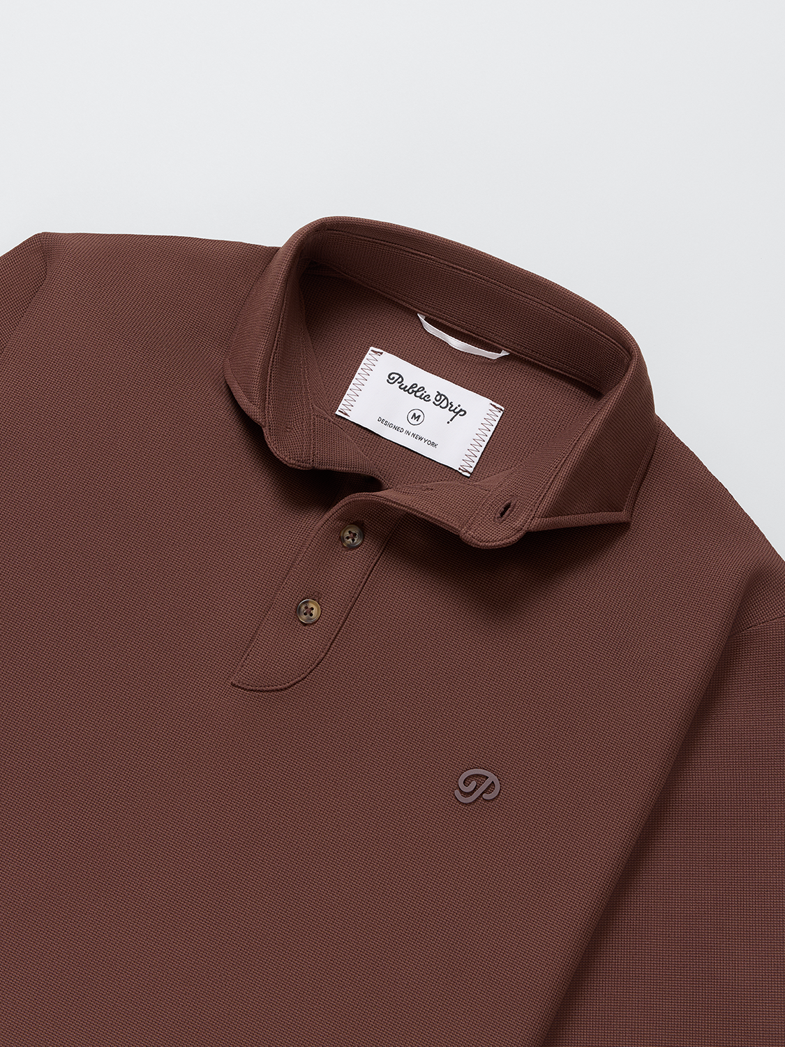 Triborough Waffle Knit Polo (Coffee)