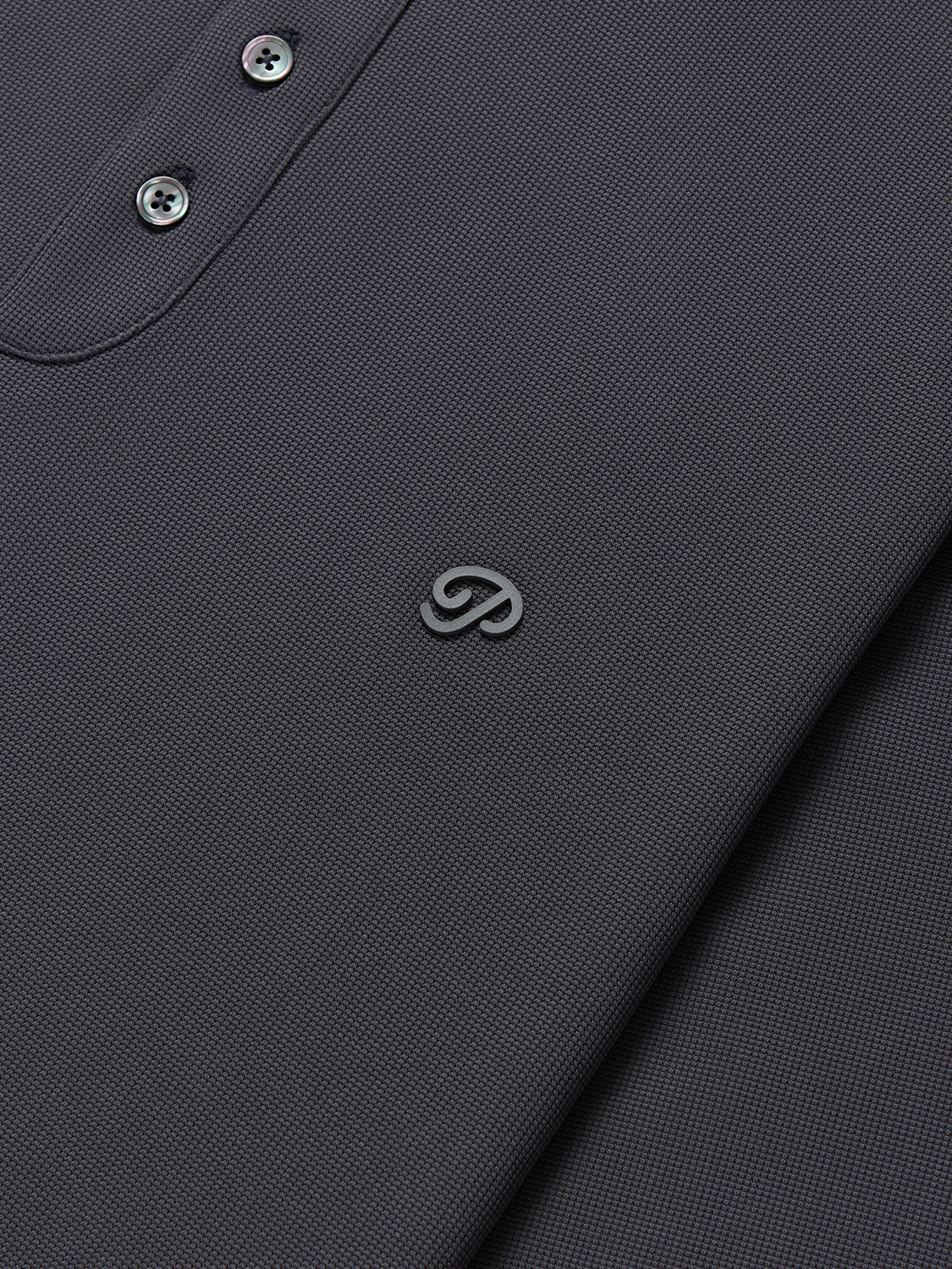 Triborough Waffle Knit Polo (Dark Slate)
