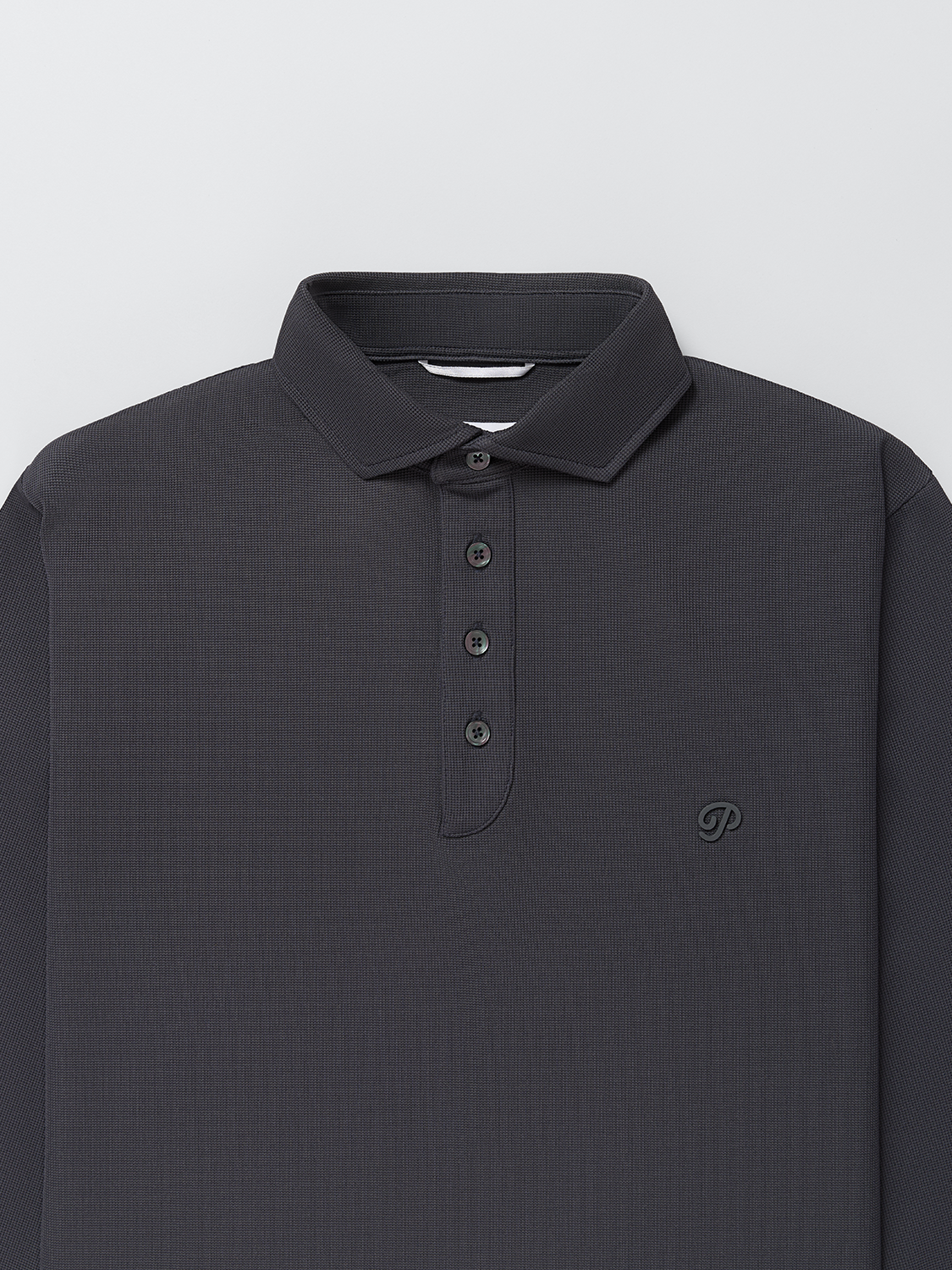 Triborough Waffle Knit Polo (Dark Slate)