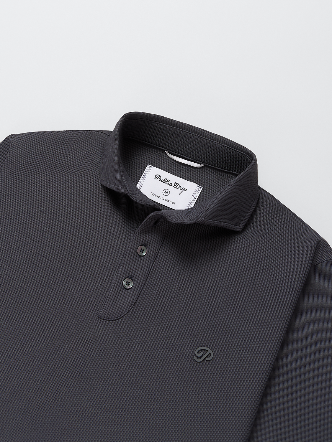 Triborough Waffle Knit Polo (Dark Slate)