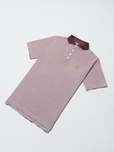 Public Athlete Striped Polo (Muave/White)