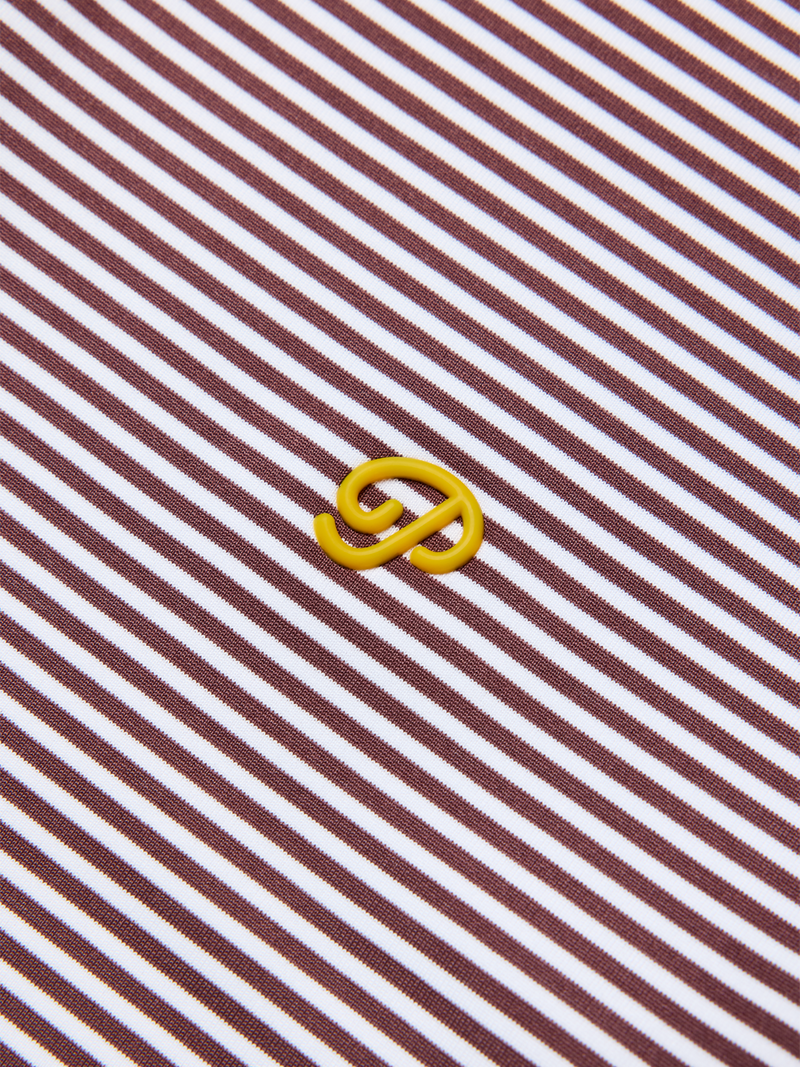 Public Athlete Striped Polo (Muave/White)