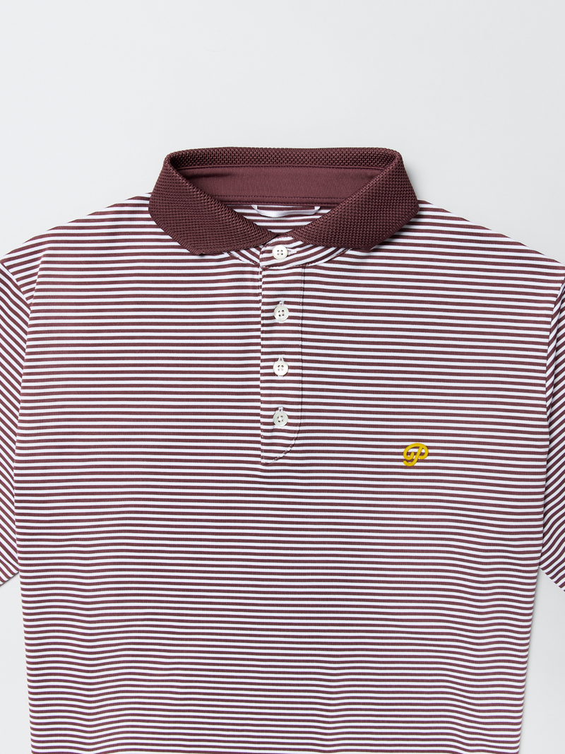 Public Athlete Striped Polo (Muave/White)