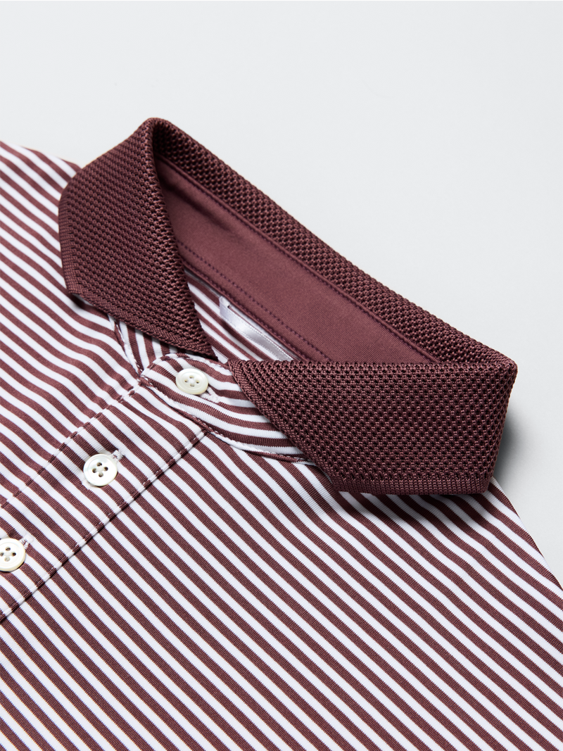 Public Athlete Striped Polo (Muave/White)