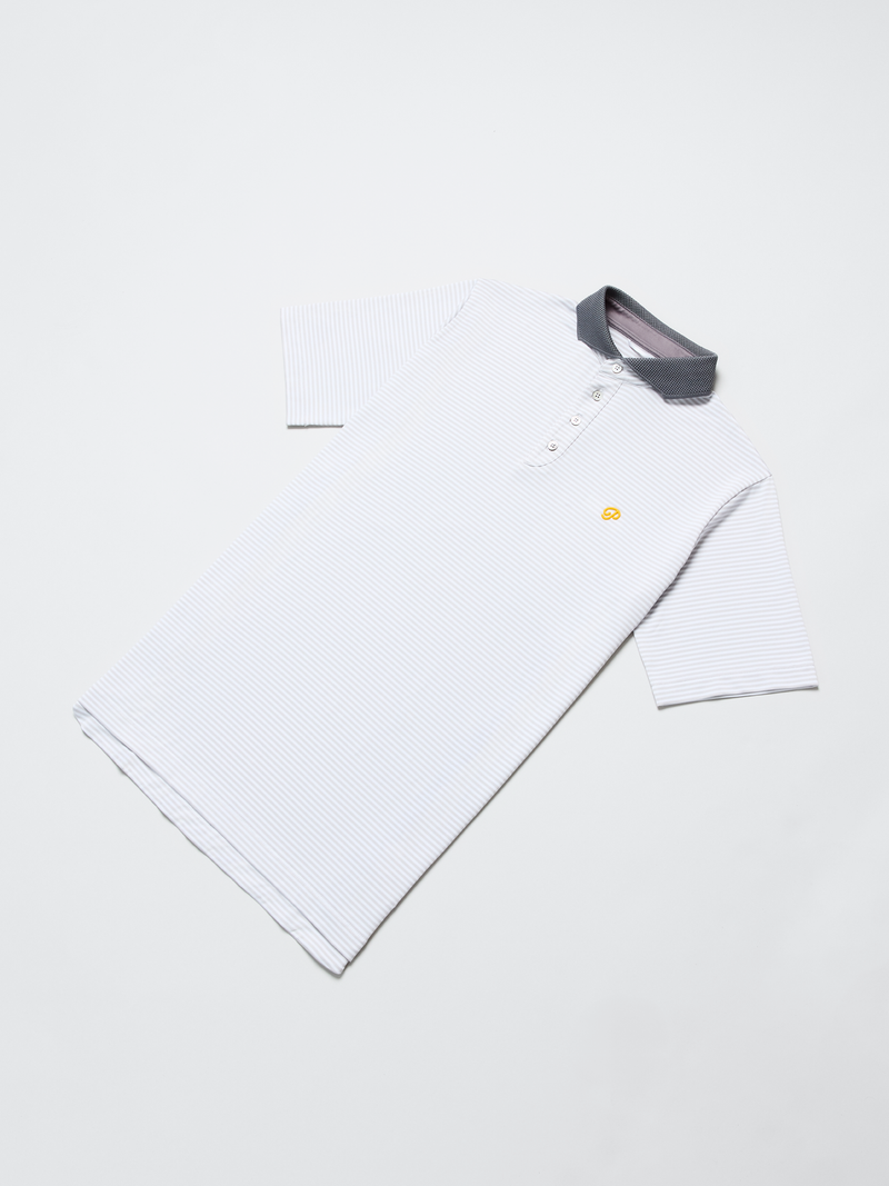Public Athlete Striped Polo (Storm/White)