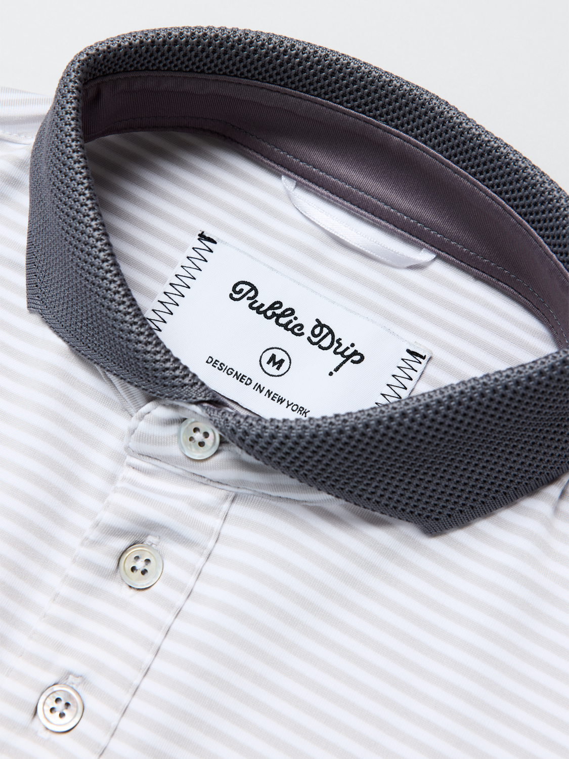 Public Athlete Striped Polo (Storm/White)