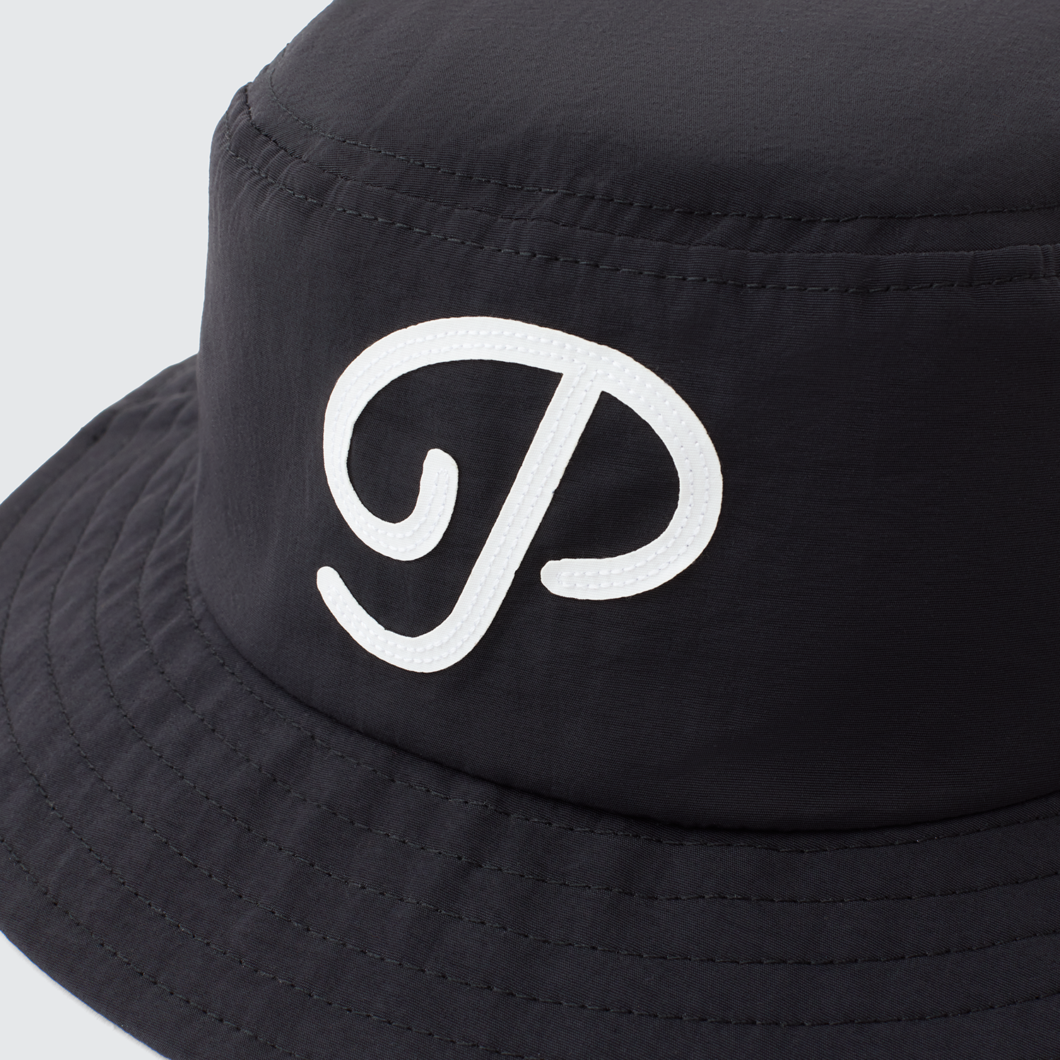 "P" Script Nylon Bucket Hat (Black)
