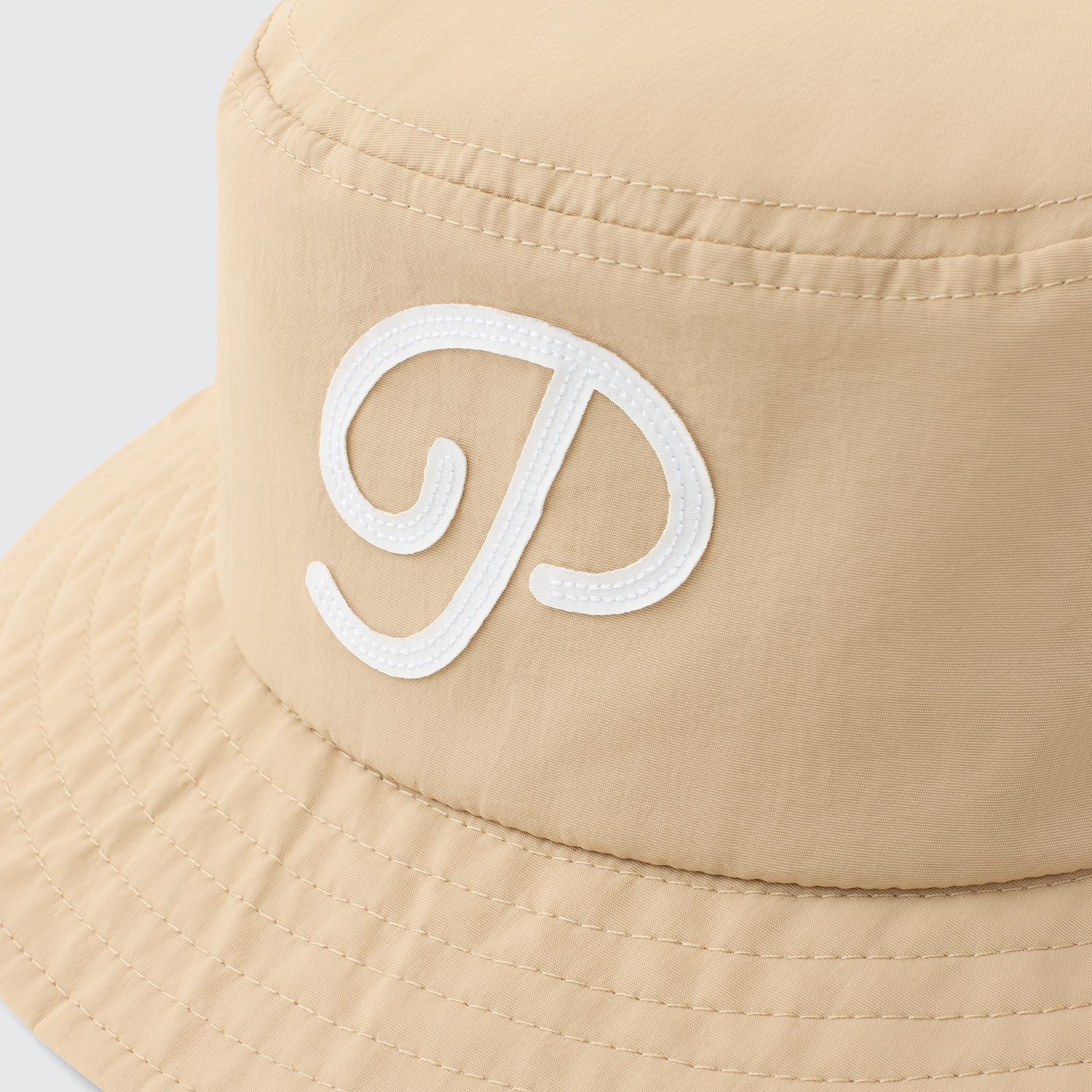 "P" Script Nylon Bucket Hat (Sand)