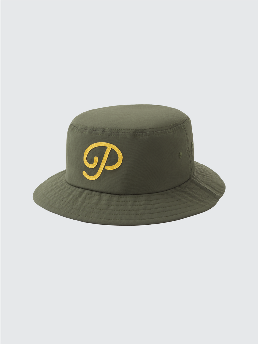 "P" Script Nylon Bucket Hat (Pine Grove)