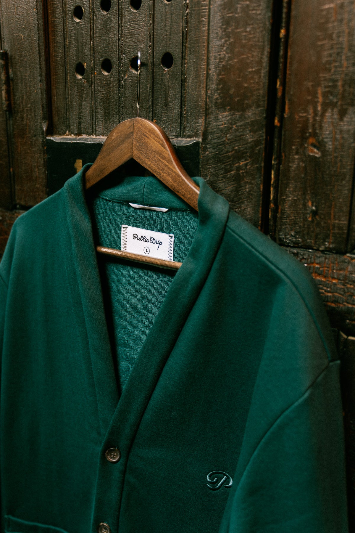 French Terry Cardigan (Forest Green) – Public Drip