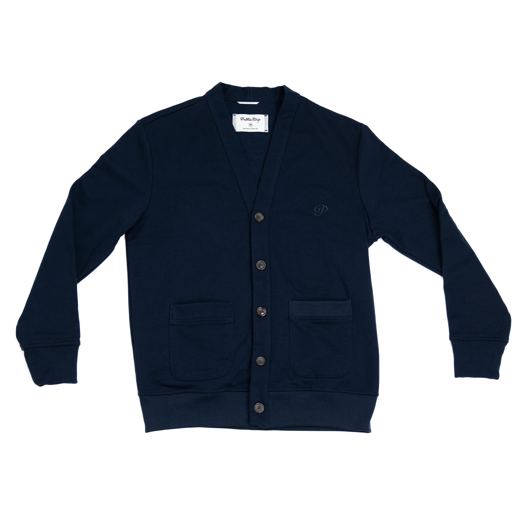 French Terry Cardigan (Navy) – Public Drip